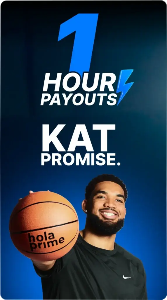 Funded trader payouts in 1 hour with prop trading firms KAT promise by Hola Prime proprietary trading.