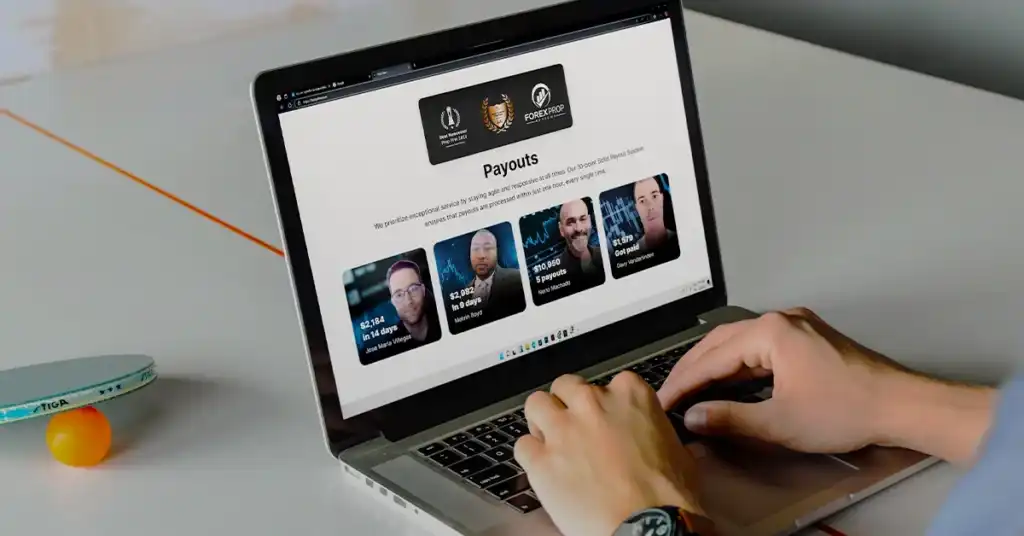 User viewing Forex prop firm payouts on trading platform, highlighting best prop firms for funded traders.